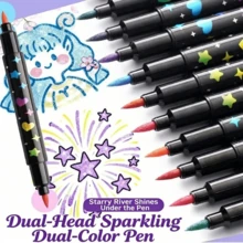 24-96 Color Double Head Double Color Gel Pen, Children's Acrylic Fluorescent Drawing Pen, Suitable For Manual Bookkeeping, Painting Art Supplies - Multicolor - View 10