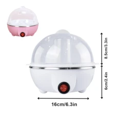 Mini vaporizador de huevos multifuncional para el hogar Caldera de huevos de apagado automático Lata de natillas al vapor bollos calientes de leche caliente - Blanco - Ver 6