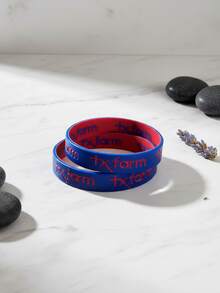 Country Texas Silicone Bracelet Double Blue And Red - Màu xanh lam - Xem 1