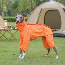 PINCOOL 可调节高领拉链雨衣，防水防紫外线，适合惠比特犬、意大利灵缇犬及其他宠物 - 橘色 - 查看 9