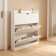 Mueble Zapatero Organizador Moderno 3 Nivel 120x80x17cm - Blanco - Ver 1