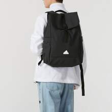 Ba lô adidas có nắp gập, dây đeo vai điều chỉnh được, kiểu dáng unisex, kiểu đôi, màu đen. - màu đen - Xem 2