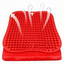 Red Double-Layer Thick Gel Seat Cushion, Column-Shaped Breathable Anti-Slip Cover, Pressure Dispersion Design, Suitable For Office And Car Wheelchair Elastic Furniture Protection Cover - Đỏ - Xem 4