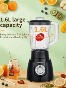 SOKANY SK-185 Multi-Function Blender, 2-In-1, 1.6L Capacity, Combines Food Processor, Coffee/Spice Grinder And Smoothie Blender - Black