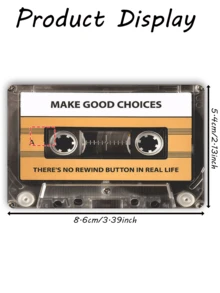 1pc Radio Style Credit Card Sticker, Inspirational Quote "MAKE GOOD CHOICES, LIFE HAS NO REWIND", PVC Material Anti-Fingerprint Anti-Scratch, Suitable For Men And Women, Couples, For SIM Card, Bank Card, Credit Card, Transportation Card, Student ID Card DIY - Multicolor - View 11