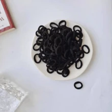 100pcs/Pack Solid Color Elastic Hair Bands, Damage-Free Ponytail Holders, Suitable For Everyday Use
