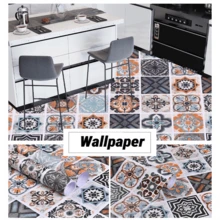 1 cuộn gạch lát sàn tự dính phong cách Bohemian, thiết kế gạch men, chống thấm nước, dán dễ dàng, không keo dính, dễ tháo gỡ và vệ sinh, thích hợp cho phòng khách, nhà bếp, phòng tắm, trang trí phòng ngủ DIY, tiệc tùng ngày lễ. - Nhiều màu - Xem 8