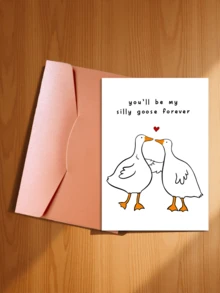 1pc "You Are My Lifelong Little Goose" Valentine's Day Card With Envelope, Suitable For Boyfriend, Girlfriend, Husband Or Wife To Express Love And Sincere Blessings On Valentine's Day Or Anniversary - Sets - View 13
