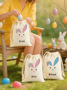 Customized Tote Bag, Personalized Children's Gifts, Children's Gifts, Name Tote Bag, Modern Name, Children's Bags, Easter, Rabbit, Spring, Easter Eggs, Easter Baskets, Customized Gift Bags, Letter Gift Bags, Customized Easter Bags, Easter Bags, Easter Tote Bags, Children's Easter Bags, Easter Egg Hunt Bags, Boys' Easter Gift Bags, Girls' Easter Gift Bags, Rabbit Gift Bags, Customized Easter Gifts - Multicolor - View 8