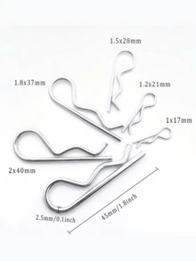 100PCS R-Type Fixed Pin. Classified As Spring Clamp Connection Pins, Opening Plug Pins, Closing Opening Pins. Suitable For Engineering Operations, Home Decoration, And Outdoor Repair Use. - Silver - View 4