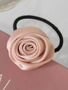 1pc French Elegant Rose Flower Elastic Hair Tie