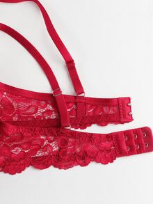 3-Piece Women's Comfortable Lingerie Set - Luxurious Lace Jacquard Push-Up Bra, High Support, Soft Breathable Fabric, Ultimate Comfort - Multicolor - View 6