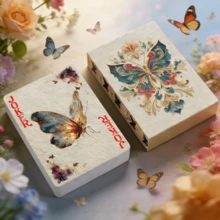 YFOPEN 1 或 2 盒装蝴蝶主题扑克牌，涵盖凤蝶、玻璃翅蝶、粉红蝴蝶等珍稀蝴蝶品种，采用耐用可折叠纸质材料制成，品质上乘，极具收藏价值，适合派对游戏和馈赠。 - 彩色 - 查看 5