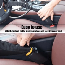 Anti-Theft Steering Wheel Lock Car Security Lock, Portable Car Security Device, Easy And Fast Unlocking, Suitable For Cars Suvs Jeeps And Most Vehicles