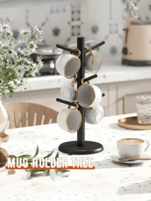This Coffee Cup Holder Tree With 6 Hooks Serves As A Cup Holder, Keychain Organizer, And Also Helps Drain Water From Mugs And Cups. It's Suitable For Kitchens, Living Rooms, And Desktops. - 彩色 - 查看 9