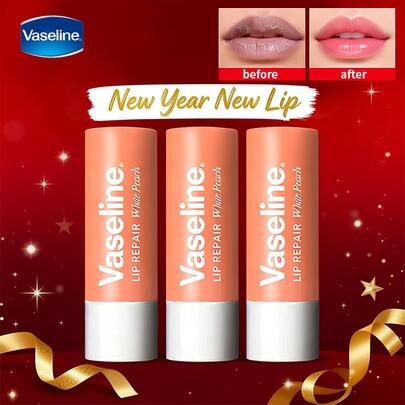 Vaseline Bálsamo de labios clásico de melocotón jugoso, apto para uso diario