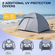 (Gris) Parque infantil para bebés y niños pequeños, parque de juegos plegable y automático, parque de juegos portátil para interiores y exteriores, parque de juegos de 420D de peso ligero para interiores y exteriores - Gris - Ver 1