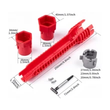 2pcs Multi-Function Sink Wrench, 2026 New Sink Wrench Faucet Tool Plumbing Tool, Suitable For Tight Spaces In Kitchen And Bathroom, Easily Tighten Faucets Under Sink - Black - View 18