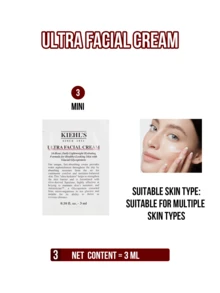 Kiehl's Since 1851 Ultra Facial Cream, 50ml Full-Size/14ml Travel Size/3ml Sample Mini, 24-Hour Daily Hydrating Cream With 4.5% Squalane, Deeply Moisturizes & Strengthens Skin Barrier, Lightweight Nourishing Formula For All Skin Types, Ideal For Daily Use/Office Commute/Travel & Severe Climates, Enhanced Repair Facial Moisturizer & Thoughtful Skincare Gift - Highly Moisturizing Face Cream - View 13
