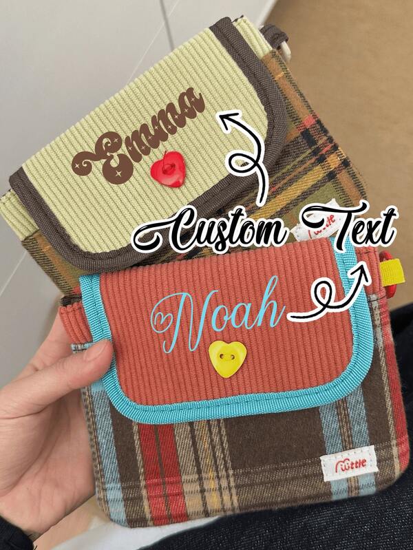 Personalized Contrast Color Sanitary Pad Storage Bag, Customizable Text Or Name, Multi-Functional Sanitary Pad Storage Bag, Fresh Plaid Travel Storage Bag, Candy Themed Mini Sanitary Pad Storage Bag, Women's Sanitary Pads, Portable Sanitary Pad Storage Bag, Suitable For Women's Menstrual Use, Sanitary Pad Organizer Bag, Gift For Sisters, Friends, Bridesmaids, Party Gifts, Birthday Gifts, Valentine's Day Gifts, Ramadan Gifts, And Other Occasions