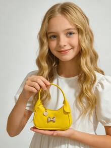 Girls' Pearl Bow Handbag, New Autumn/Winter Bag, Fashion Small Bag For Little Girls, Princess Bag, Girls' Coin Purse, Mini Bag, Super Cute Handbag, Christmas Gift, Birthday Gift, Candy Bag, Lipstick Bag, Personalized Small Bag, Snack Bag For Shopping, Accessory Bag, Bag, Runway Bag - one-size - View 6