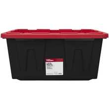Pack Of 6/3/2, 40-Gallon Heavy-Duty Plastic Storage Box With Snap-Lock Lid, Black And Red Color Scheme, Extra-Large Capacity Storage Box, Garage And Household Large Item Storage Box-Local Delivery - 黑紅 - 查看 8