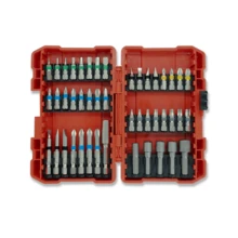 45-Piece S2 Steel Screwdriver Bits Set, Multi-Specification Fastening Tool Accessories Hex, Torx, Cross-Head, Slotted, Square Bits, Replacement Screwdriver Head Set With Color Label, Home DIY Tools, Valentine's Day Gift For Boyfriend - 紅色 - 查看 1