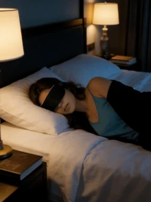 超柔软仿毛皮睡眠眼罩 | 可调节防滑绒面头带，便携式双面设计，配粉色耳塞 | 亲肤遮光眼罩，缓解疲劳 | 多功能必备，适合午睡、航空旅行和日常休息 | 旅行者、忙碌的上班族和睡眠爱好者的理想之选 - 彩色 - 查看 4