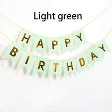 1pc Happy Birthday Gold Foil Pennant Flag, Decorative Banner For Party Supplies - Multicolor - View 11