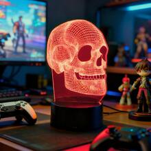 3D Skull LED Night Light - USB Powered, Suitable For Bedroom, Study, Gaming Party Decor, Gift - 夜燈 - 查看 7