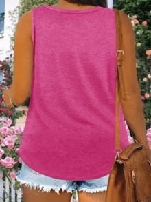 Imily Bela Plus Size Tank Tops For Women Summer Sleeveless Scoop Neck T-Shirts Tops Casual Tees Tunics Shirts - 粉色 - 查看 2