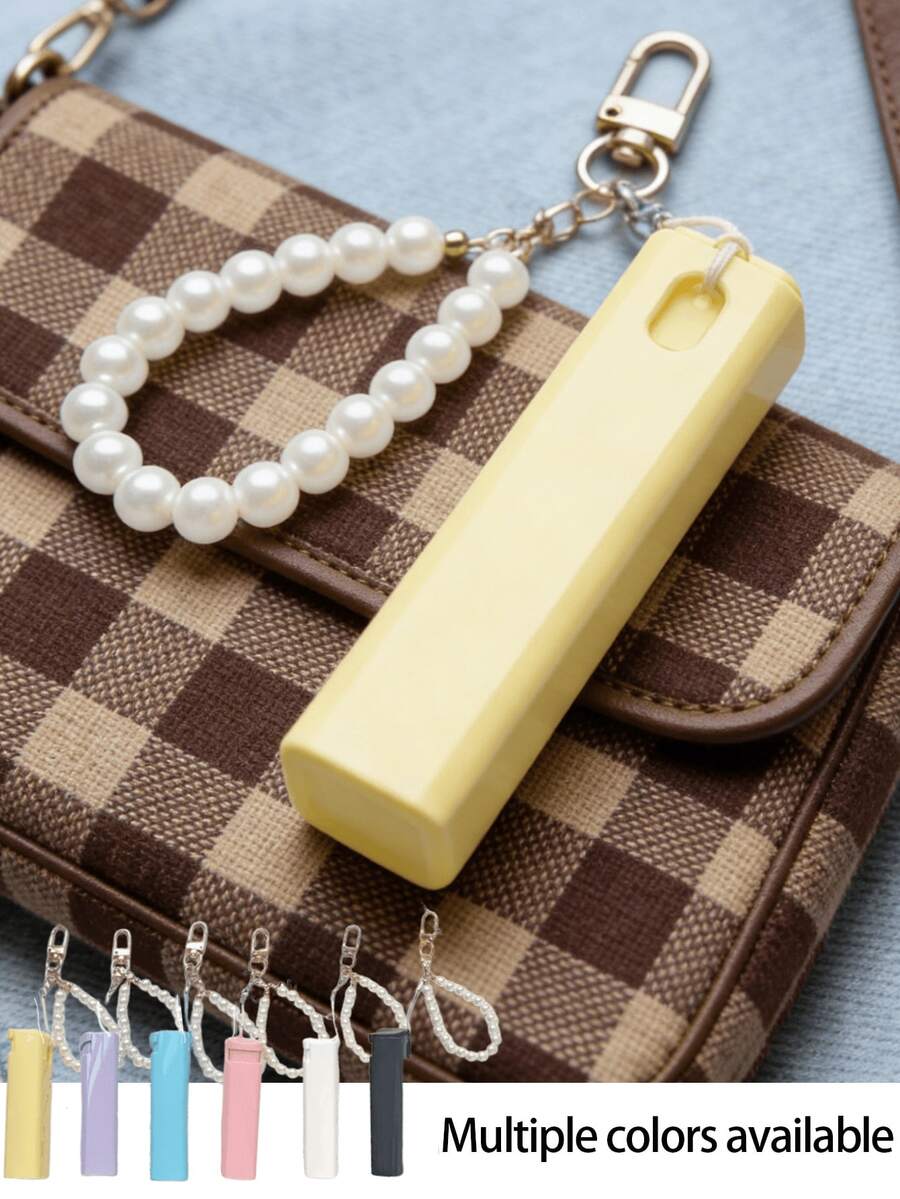 10毫升珍珠链便携式香水喷雾 | 可填充旅行喷雾器，可爱钥匙扣，可挂在手提包/背包上，防漏化妆品喷雾器，迷你香水瓶，非常适合女性和女孩，理想的礼物，采用塑料和锌合金制成，实用精致 - 彩色 - 查看 1