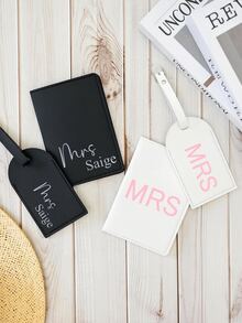 Personalized Passport Cover, Passport Holder, Birthday Travel Gift, Gift For Her, Best Friend Travel Gift, Customized Travel Gift Set, Personalized Passport Cover & Luggage Tag Set, Bridesmaid Gift, Wedding Gift, Groomsman & Bridesmaid Travel Gift - Multicolor - View 4