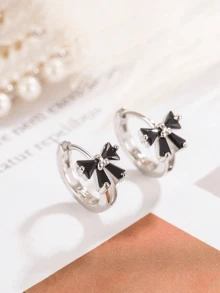 2件套奢华优雅蝴蝶结耳环，女士珠宝礼品，适合派对和日常佩戴 - 風格 V - 查看 3