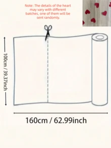 1件红色心形网纱桌旗，浪漫心形设计，婚礼餐桌装饰，透明心形图案派对背景装饰，装饰布，适用于婚礼、生日、周年纪念、新娘送礼会、情人节、家居装饰 - 紅色 - 查看 11