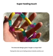 tangle Đồ chơi giảm căng thẳng có bề mặt nhám chính hãng, đồ chơi ngón tay giúp luyện tập sự tập trung cho trẻ ADHD, bề mặt nhẵn mịn giúp giảm stress. - Đồ chơi giảm áp  - Chất liệu có kết cấu - Purple Dream - Xem 5