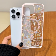 1 funda de teléfono de moda no incluye cordón ni soporte.. ‌ Funda para teléfono con un caprichoso diseño floral que presenta elementos de cuento de hadas y rosas, compatible con los modelos 17, 16, 15, 14, 13, 12 y 11 Pro, con protección a prueba de golpes. Regalo perfecto para familiares, amigos, cumpleaños y celebraciones de temporada. - Rosa - Ver 3