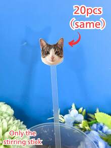 1/10/20pcs,Wedding Pet Stir Sticks, 50 Pcs Double-Sided Dog Stir Stick, Watercolor Acrylic Cocktail Stirrers, Wedding Swizzle, Wedding Drink Stirrers,Custom Pet Face Heads Head On A Stick Whatever You Call Them, Make A Great Gift Comes With Stick Cats, Dogs, Wedding, Micro Wedding,Valentine's Day Gift,Thanksgiving Gift, New Year Gift, Party Decor, For Mother's Day,For Birthdays,For Father's Day,For Graduation,For Housewarming. - Multicolor - View 15