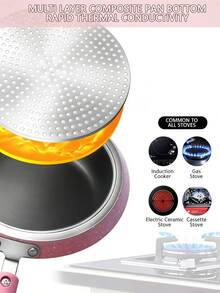 Sartén Antiadherente de Aluminio con Revestimiento de Piedra Médica (18/22/26cm) - Ideal para Hacer Tortitas, Huevos y Bistec, Sartén Portátil para Uso en Hogar y Restaurante | Perfecta para Desayunos Navideños en Familia, Cenas de Nochebuena y Reuniones Festivas de Fin de Año, Color Rosa Atractivo que Decora tu Cocina, Resistente al Calor y Fácil de Limpiar, Opciones de Tamaño Versátiles para Adaptarse a Todas las Necesidades de Cocina, Regalo Práctico y Bonito para Amantes de la Cocina en la Temporada Navideña y Año Nuevo - Rosa - Ver 8