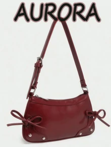 Elegant Bow - Decorated Underarm Shoulder Bag For Women, Chic & Versatile Style With Delicate Design, Cute And Practical Shoulder Bag Featuring Smooth Texture, Suitable For Daily Outings, Work Commutes And Casual Gatherings, Ideal As Valentine's Day, Thanksgiving, Halloween & Christmas Gift For Friends And Loved Ones - 彩色 - 查看 2