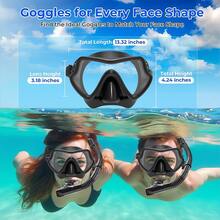 Adult Snorkeling Set, Snorkel Mask Kit With 180° Tempered Glass Anti-Fog Goggles, Dry Top Breathing Tube, Suitable For Men And Women - Multicolor - View 5