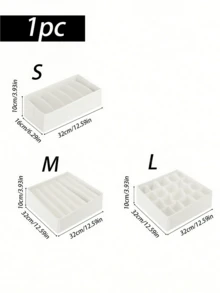 1个纯色内衣收纳盒，米色无纺布袜子整理盒，衣柜收纳盒，可收纳内衣、胸罩、袜子、领带、围巾，家居装饰，节日装饰，卧室装饰 - 白色 - 查看 3