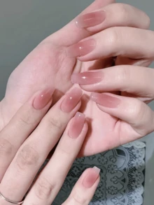 Miếng dán móng tay gel UV Emi, gel nền trong suốt, 20 miếng/gói, cần đèn UV, chất lượng salon, bền lâu, ES20 bán sỉ xuyên biên giới, giống như miếng dán móng tay Red Book. - Màu Hồng  San hô - Xem 5