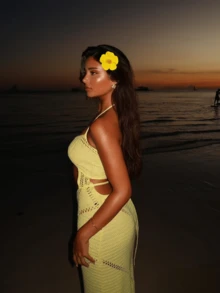 8个/套热带芙蓉花发夹，适合女性和女孩，大号多色人造花朵发夹，波西米亚风格发饰，是夏季海滩度假、夏威夷主题派对、婚礼回礼和情人节的理想之选，包括爪夹、发卡、发夹、头饰等。 - 彩色 - 查看 9