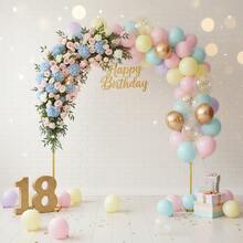 1pcs Arcos para Decorar 2.4*2.1m Arch Decoraciones para una Fiesta Soporte Para Globos Flores para Fiestas,Bodas,Festivales Outdoor Decor - Dorado - Ver 1