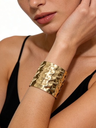 1 pièce Bracelet vintage minimaliste en métal géométrique exagéré, style casual punk pour femmes