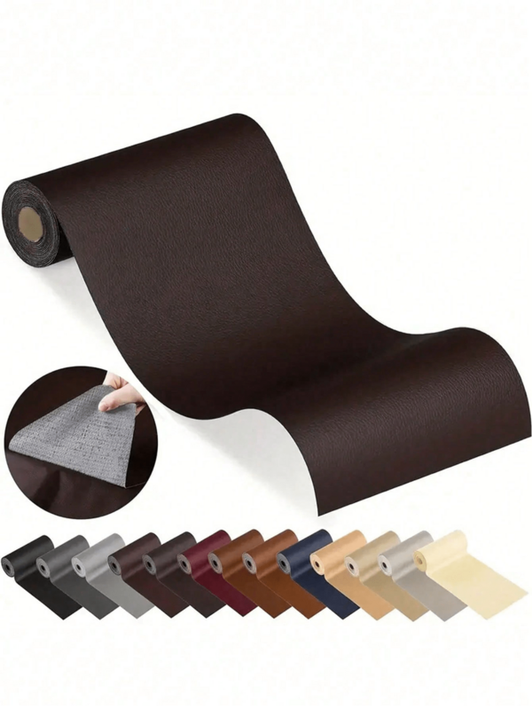 Parche autoadhesivo de cuero artificial negro - Parche de reparación de sofá, parche de reparación autoadhesivo para muebles, mesa y silla, parche de reparación de asiento de bicicleta de cuero PU artificial, cubierta de sofá para decoración del hogar - Pegatina multifuncional, adecuada para sofá, silla, asiento de coche y bolsas