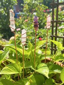 棱镜天然水晶花盆装饰，植物装饰，花园装饰，家居装饰，户外花盆，花园装饰，优雅装饰，反光装饰，室内装饰，植物爱好者，阳光捕捉器，适合作为礼物 - 彩色 - 查看 5