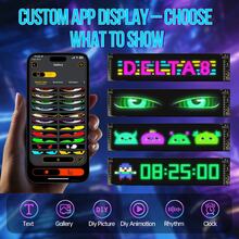 2 Piezas Pantalla flexible LED para parabrisas de automóviles, con ojos de demonio parpadeantes animados, pantalla LED suave programable mediante aplicación - 2 piezas - 12*59,5 cm - Ver 5