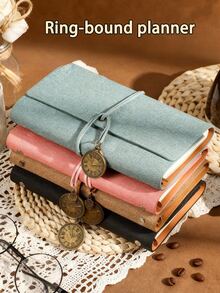 1 PC A6 Refillable Journal – PU Fabric-Grain Leather Cover, Delicate & Durable Water-Resistant Note-Taking Notebook/Diary. Portable & Slim For Travel, Ideal For Students, Professionals & Journal Enthusiasts – Excellent Gift For Daily Documentation. - Multicolor - View 3